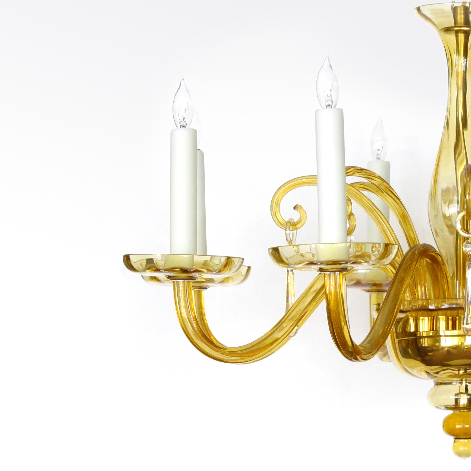 fall chandeliers at epoca - butterscotch murano 