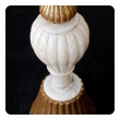 a shapely pair of italian 1950's baluster-form carrara marble lamps with giltwood mounts