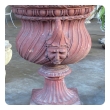 stunning english neoclassical style terra cotta garden urn with mask handles  