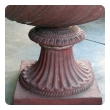 stunning english neoclassical style terra cotta garden urn with mask handles  