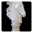  monumental and expressive italian majolica mid-century white-glazed horse head