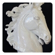  monumental and expressive italian majolica mid-century white-glazed horse head