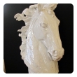  monumental and expressive italian majolica mid-century white-glazed horse head