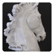  monumental and expressive italian majolica mid-century white-glazed horse head