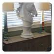 monumental and expressive italian majolica mid-century white-glazed horse head