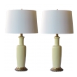 a good quality pair of frederick cooper 1960's chartreuse glazed ceramic lamps