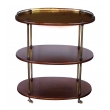 a handsome english 3-tier solid mahogany oval etagere with brass mounts