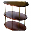 a handsome english 3-tier solid mahogany oval etagere with brass mounts