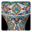 a large and vibrantly glazed pair of Moroccan conical-form double-handled pot