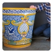 a massive and colorfully-glazed mexican conical-form pot