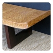 Asian-inspired Paul Frankl for Johnson Furniture cork top bench or low table with open wooden supports