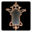 a finely carved french napoleon iii  giltwood cartouche-shaped mirror