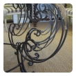 french rococo style wrought-iron circular center table with gray marble top