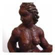 french brutalist terra cotta sculpture of a seated nude woman; signed 'Rene Romage, 1942'