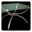 a chic italian 1960's nickel-plated cocktail Tables with square clear glass top