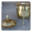 english neoclassical style brass ovoid-shaped two-handled covered coal bucket