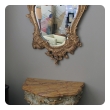 italian rococo style cartouche-shaped carved giltwood mirror