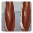 pair of american 1960's carved mahogany teardrop form lamps
