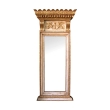 regal and boldly-scaled swedish neoclassical ivory painted and parcel-gilt pier mirror