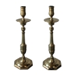 a large-scaled pair of english victorian baluster-form brass candlesticks