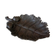 a boldly-scaled american arts & crafts cast iron oak leaf bowl