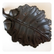 a boldly-scaled american arts & crafts cast iron oak leaf bowl