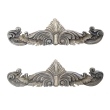 a curvaceous pair of american neoclassical style gray painted wooden anthemion wall carvings