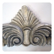 a curvaceous pair of american neoclassical style gray painted wooden anthemion wall carvings