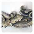 a curvaceous pair of american neoclassical style gray painted wooden anthemion wall carvings