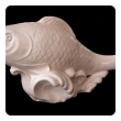 a lively and large-scaled italian mid-century ivory-glazed faience fish sculpture