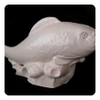 a lively and large-scaled italian mid-century ivory-glazed faience fish sculpture
