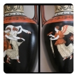 a rare pair of english double-handled polychromed porcelain urns with classical figures; marked 's.a.& co. (smith ambrose and co, burslem, england)