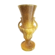 a large american mid-century baluster-form yellow and green glazed ceramic urn by haeger