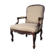 a curvaceous danish rococo style carved walnut open armchair