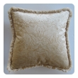 a sumptuous pair of ivory cut-velvet silk pillows with cotton fringe