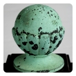 well-patinated set of five american classical-revival verdigris bronze architectural spheroid finials