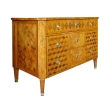a handsome swedish gustavian alder root parquetry 3-drawer chest