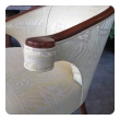 shapely pair of english regency-inspired mahogany salon chairs