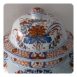 boldly-scaled continental polychromed faience baluster-form covered ginger jar