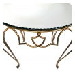 chic french art deco gilt-iron circular table with mirrored top; by rene drouet