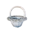 a boldly-scaled french faux basket-weave concrete jardinière with arching handle