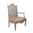 a baronial and well-carved french regence style ivory painted and parcel-gilt open armChairs