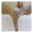 french regence style ivory painted and parcel-gilt open arm chair