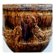 a handsome french brown-glazed anduze pot