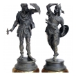 a well-executed pair of english spelter figures of visigoth warriors