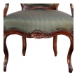 elegant and well-carved set of 4 french louis xv style walnut open arm chairs