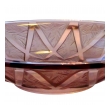 a large-scaled french art deco frosted and clear amethyst glass bowl with geometric design; with raised mark 'verlys france'