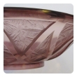 a large-scaled french art deco frosted and clear amethyst glass bowl with geometric design; with raised mark 'verlys france'