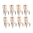 a stylish set of 8 italian 1940's pear wood shield-back dining Chairss by emo fabry