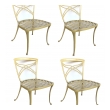 a stylish set of 4 american 1960s yellow-painted aluminum garden chairs by brown jordan